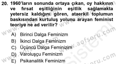 Modern Sosyoloji Tarihi Dersi 2018 - 2019 Yılı (Final) Dönem Sonu Sınav Soruları 20. Soru