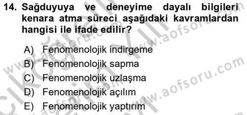 Modern Sosyoloji Tarihi Dersi 2018 - 2019 Yılı Yaz Okulu Sınav Soruları 14. Soru