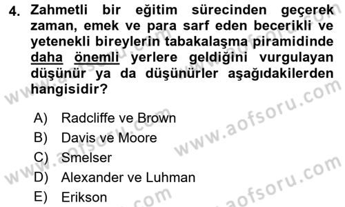 Modern Sosyoloji Tarihi Dersi 2018 - 2019 Yılı Yaz Okulu Sınav Soruları 4. Soru