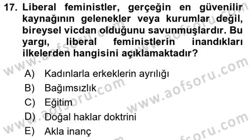 Modern Sosyoloji Tarihi Dersi 2020 - 2021 Yılı Yaz Okulu Sınav Soruları 17. Soru