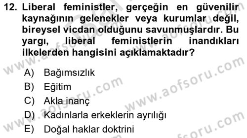Modern Sosyoloji Tarihi Dersi 2021 - 2022 Yılı (Final) Dönem Sonu Sınav Soruları 12. Soru