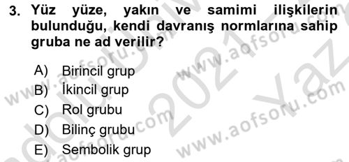 Modern Sosyoloji Tarihi Dersi 2021 - 2022 Yılı Yaz Okulu Sınav Soruları 3. Soru