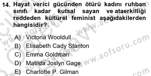 Modern Sosyoloji Tarihi Dersi 2022 - 2023 Yılı Yaz Okulu Sınav Soruları 14. Soru