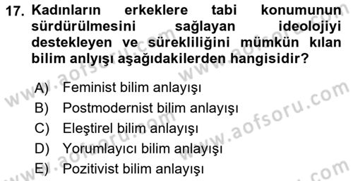 Modern Sosyoloji Tarihi Dersi 2022 - 2023 Yılı Yaz Okulu Sınav Soruları 17. Soru