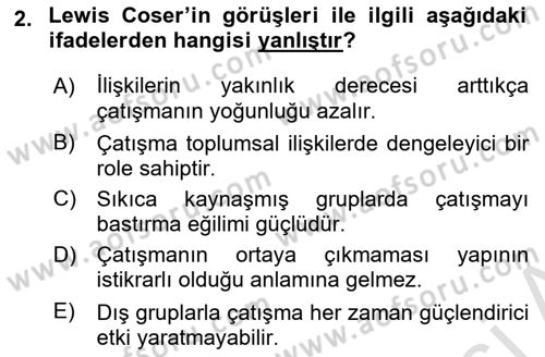 Modern Sosyoloji Tarihi Dersi 2022 - 2023 Yılı Yaz Okulu Sınav Soruları 2. Soru
