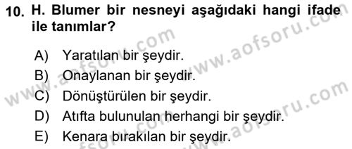 Modern Sosyoloji Tarihi Dersi 2023 - 2024 Yılı (Vize) Ara Sınav Soruları 10. Soru