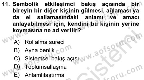 Modern Sosyoloji Tarihi Dersi 2023 - 2024 Yılı (Vize) Ara Sınav Soruları 11. Soru