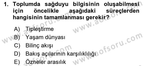 Modern Sosyoloji Tarihi Dersi 2023 - 2024 Yılı (Final) Dönem Sonu Sınav Soruları 1. Soru