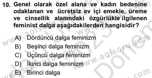 Modern Sosyoloji Tarihi Dersi 2023 - 2024 Yılı (Final) Dönem Sonu Sınav Soruları 10. Soru