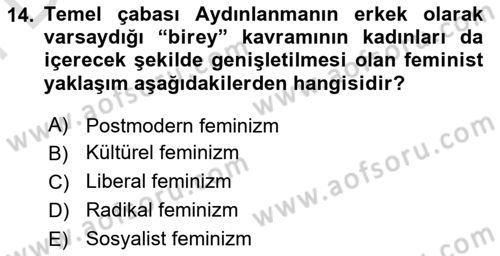 Modern Sosyoloji Tarihi Dersi 2023 - 2024 Yılı (Final) Dönem Sonu Sınav Soruları 14. Soru
