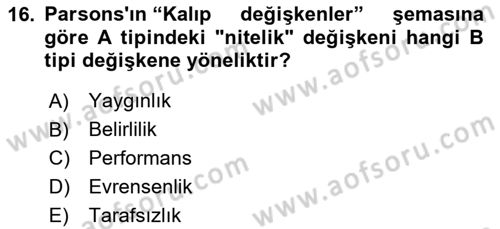 Modern Sosyoloji Tarihi Dersi 2023 - 2024 Yılı (Final) Dönem Sonu Sınav Soruları 16. Soru