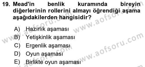 Modern Sosyoloji Tarihi Dersi 2023 - 2024 Yılı Yaz Okulu Sınav Soruları 19. Soru
