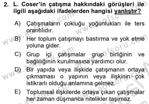 Modern Sosyoloji Tarihi Dersi 2024 - 2025 Yılı (Vize) Ara Sınav Soruları 2. Soru
