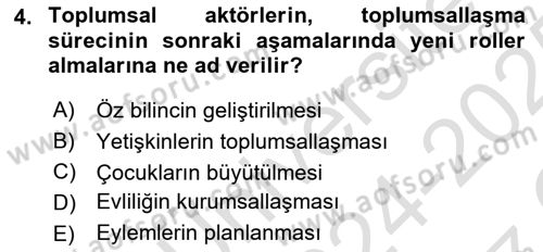 Modern Sosyoloji Tarihi Dersi 2024 - 2025 Yılı Yaz Okulu Sınav Soruları 4. Soru