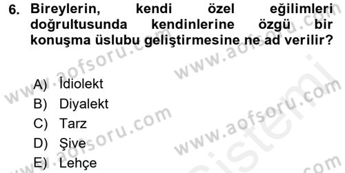 Antropoloji Dersi 2017 - 2018 Yılı (Final) Dönem Sonu Sınavı 6. Soru