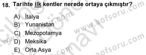 Antropoloji Dersi 2019 - 2020 Yılı (Final) Dönem Sonu Sınavı 18. Soru