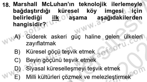 Antropoloji Dersi 2021 - 2022 Yılı (Final) Dönem Sonu Sınavı 18. Soru