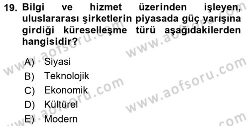 Antropoloji Dersi 2021 - 2022 Yılı (Final) Dönem Sonu Sınavı 19. Soru