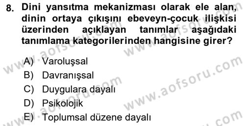 Antropoloji Dersi 2021 - 2022 Yılı (Final) Dönem Sonu Sınavı 8. Soru