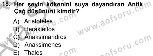 Sosyal Antropoloji Dersi Ara Sınavı Deneme Sınav Soruları 18. Soru