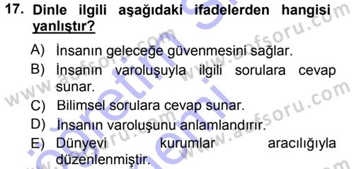 Sosyal Antropoloji Dersi 2012 - 2013 Yılı (Final) Dönem Sonu Sınav Soruları 17. Soru