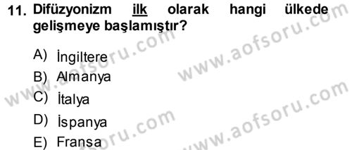 Sosyal Antropoloji Dersi 2013 - 2014 Yılı (Vize) Ara Sınav Soruları 11. Soru