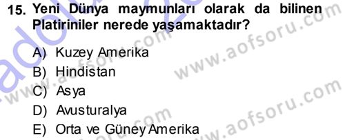 Sosyal Antropoloji Dersi 2013 - 2014 Yılı (Vize) Ara Sınav Soruları 15. Soru