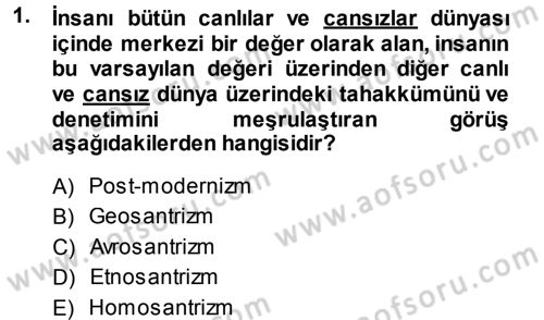 Sosyal Antropoloji Dersi 2013 - 2014 Yılı (Final) Dönem Sonu Sınav Soruları 1. Soru