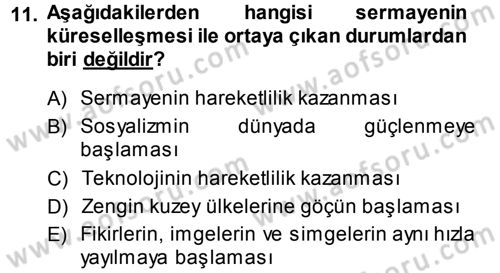 Sosyal Antropoloji Dersi 2013 - 2014 Yılı (Final) Dönem Sonu Sınav Soruları 11. Soru