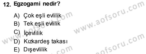 Sosyal Antropoloji Dersi 2013 - 2014 Yılı (Final) Dönem Sonu Sınav Soruları 12. Soru