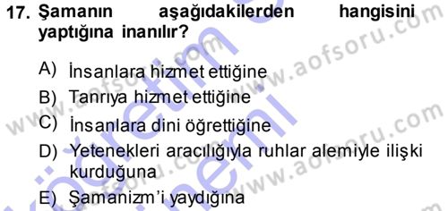 Sosyal Antropoloji Dersi 2013 - 2014 Yılı (Final) Dönem Sonu Sınav Soruları 17. Soru