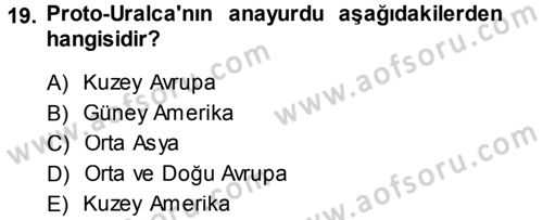 Sosyal Antropoloji Dersi 2013 - 2014 Yılı (Final) Dönem Sonu Sınav Soruları 19. Soru