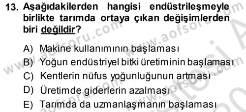 Sosyal Antropoloji Dersi 2013 - 2014 Yılı Tek Ders Sınav Soruları 13. Soru