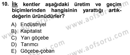 Sosyal Antropoloji Dersi 2014 - 2015 Yılı (Final) Dönem Sonu Sınav Soruları 10. Soru