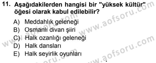 Sosyal Antropoloji Dersi 2014 - 2015 Yılı (Final) Dönem Sonu Sınav Soruları 11. Soru
