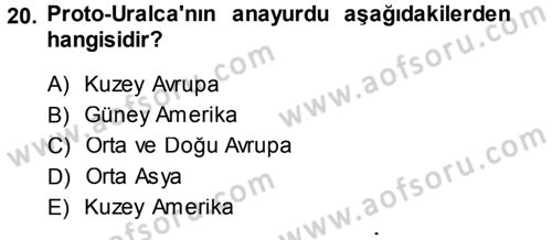 Sosyal Antropoloji Dersi 2014 - 2015 Yılı (Final) Dönem Sonu Sınav Soruları 20. Soru