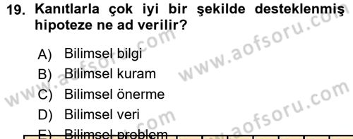 Sosyal Antropoloji Dersi Ara Sınavı Deneme Sınav Soruları 19. Soru