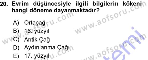 Sosyal Antropoloji Dersi Ara Sınavı Deneme Sınav Soruları 20. Soru