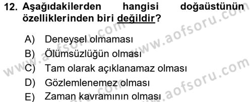 Sosyal Antropoloji Dersi 2015 - 2016 Yılı (Final) Dönem Sonu Sınav Soruları 12. Soru