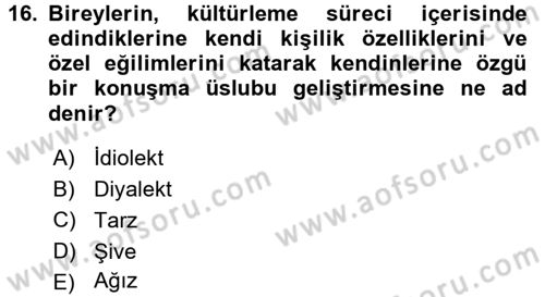 Sosyal Antropoloji Dersi 2015 - 2016 Yılı (Final) Dönem Sonu Sınav Soruları 16. Soru