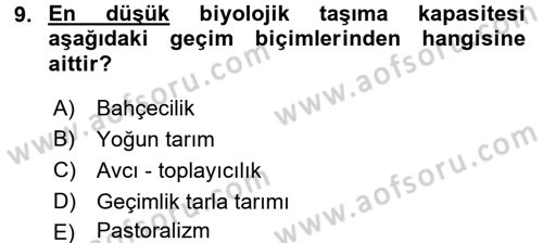 Sosyal Antropoloji Dersi 2015 - 2016 Yılı (Final) Dönem Sonu Sınav Soruları 9. Soru