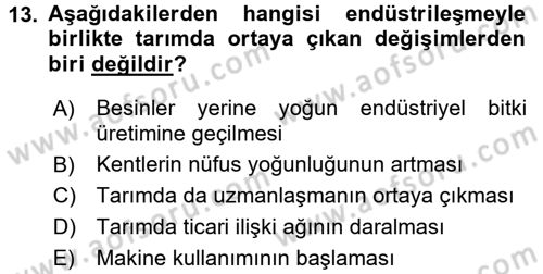 Sosyal Antropoloji Dersi 2016 - 2017 Yılı 3 Ders Sınav Soruları 13. Soru