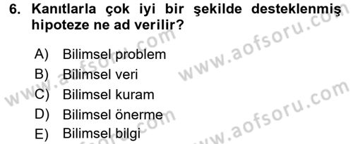 Sosyal Antropoloji Dersi 2016 - 2017 Yılı 3 Ders Sınav Soruları 6. Soru