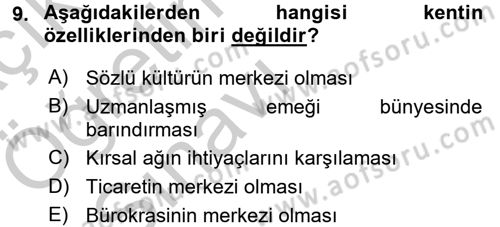 Sosyal Antropoloji Dersi 2016 - 2017 Yılı 3 Ders Sınav Soruları 9. Soru