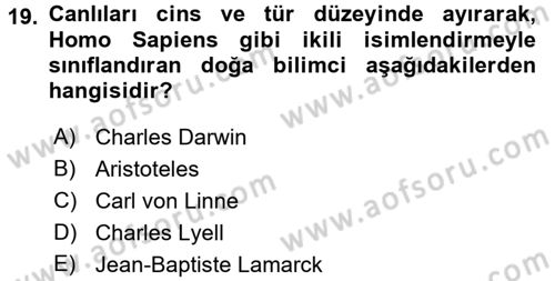 Sosyal Antropoloji Dersi 2016 - 2017 Yılı (Vize) Ara Sınav Soruları 19. Soru