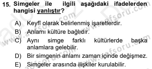 Sosyal Antropoloji Dersi 2016 - 2017 Yılı (Final) Dönem Sonu Sınav Soruları 15. Soru