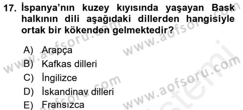 Sosyal Antropoloji Dersi 2016 - 2017 Yılı (Final) Dönem Sonu Sınav Soruları 17. Soru