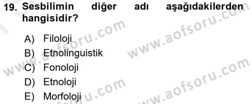 Sosyal Antropoloji Dersi 2016 - 2017 Yılı (Final) Dönem Sonu Sınav Soruları 19. Soru