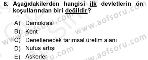 Sosyal Antropoloji Dersi 2016 - 2017 Yılı (Final) Dönem Sonu Sınav Soruları 8. Soru