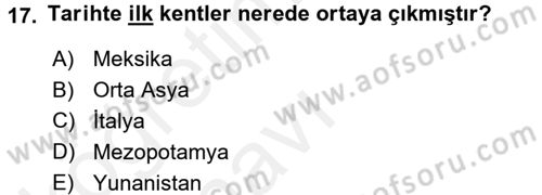 Sosyal Antropoloji Dersi 2017 - 2018 Yılı 3 Ders Sınav Soruları 17. Soru